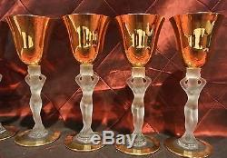 BAYEL FRANCE FROSTED NUDE WOMAN GOBLETS - CORDIALS 