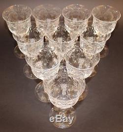 10 Hawkes Gravic Cut Glass Wine/water Goblets/stems Signed! Pattern