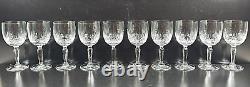 10 Mikasa Symphony Wine Glasses Set Vintage Crystal Clear Etch Cut Stemware Lot