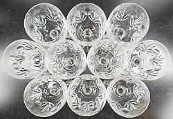 10 Mikasa Symphony Wine Glasses Set Vintage Crystal Clear Etch Cut Stemware Lot