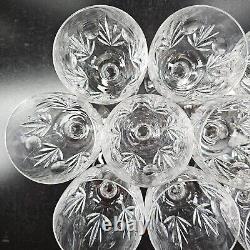 10 Mikasa Symphony Wine Glasses Set Vintage Crystal Clear Etch Cut Stemware Lot