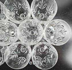 10 Mikasa Symphony Wine Glasses Set Vintage Crystal Clear Etch Cut Stemware Lot