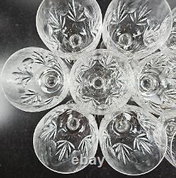 10 Mikasa Symphony Wine Glasses Set Vintage Crystal Clear Etch Cut Stemware Lot
