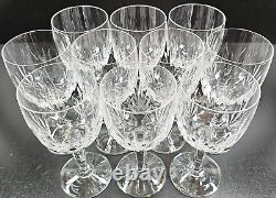 10 Mikasa Symphony Wine Glasses Set Vintage Crystal Clear Etch Cut Stemware Lot
