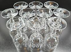 10 Mikasa Symphony Wine Glasses Set Vintage Crystal Clear Etch Cut Stemware Lot