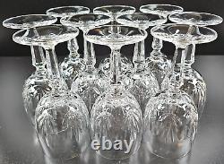 10 Mikasa Symphony Wine Glasses Set Vintage Crystal Clear Etch Cut Stemware Lot