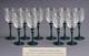 10 Pc Handblown European Bohemian Etched Crystal Wine Glass Cobalt Green Stems