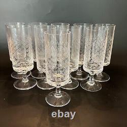 10 ROSENTHAL ROMANCE PATTERN CRYSTAL STEMMED WINE GLASSES, 5.75 in, vintage