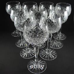 10 Vintage Bohemian Czech Crystal Diamond Cut Hock or White Wine glasses