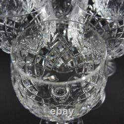 10 Vintage Bohemian Czech Crystal Diamond Cut Hock or White Wine glasses