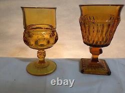 10 Vintage Mismatched Wine Glass Water Goblets Glasses Gem Tone Colorful #32