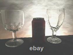 10 Vintage Mismatched Wine Glass Water Goblets Glasses Green Gold #179
