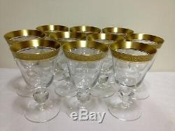 10 Vintage Tiffin Franciscan Minton Gold Rim Wine Glasses