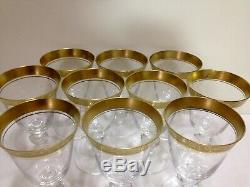 10 Vintage Tiffin Franciscan Minton Gold Rim Wine Glasses