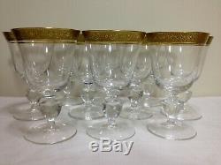 10 Vintage Tiffin Franciscan Minton Gold Rim Wine Glasses