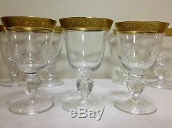10 Vintage Tiffin Franciscan Minton Gold Rim Wine Glasses