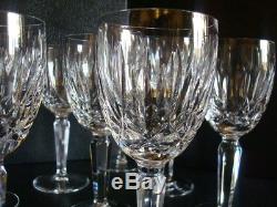 10 Vintage WATERFORD KILDARE Irish Crystal CLARET WINE GLASSES Stemware OLD MARK