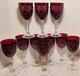 10 Vtg Ruby RED Cristal D' Arques Durand Tall Wine Water Glass Goblets Luminarc