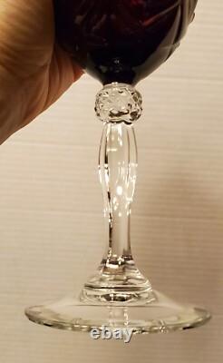 10 Vtg Ruby RED Cristal D' Arques Durand Tall Wine Water Glass Goblets Luminarc
