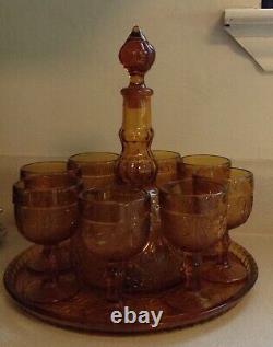 10 pic VINTAGE AMBER WINE SET