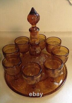 10 pic VINTAGE AMBER WINE SET