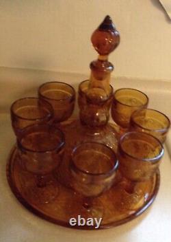 10 pic VINTAGE AMBER WINE SET