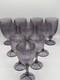 10 vintage Fostoria Monet Purple Wine Water Glass Goblet, Ribbed, Footed
