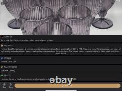 10 vintage Fostoria Monet Purple Wine Water Glass Goblet, Ribbed, Footed