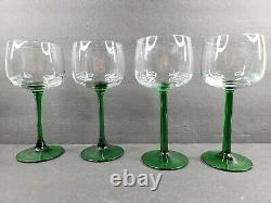11 Luminarc Emerald Green Wine Champagne Water Goblet Glasses Set Vintage France