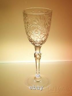 11 Seneca Ornately Cut Glass Floral & Leaves 7 Wine Glasses-#4805-1