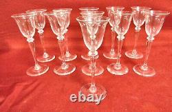 11 Vintage 1930's Steuben Crystal Stemware Glasses #6401 Cordial Wine MINT