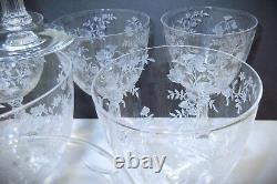 11 Vintage Fostoria Crystal Bouquet 6 1/4 Water Goblet Lg Wine Glass Stem 6033