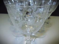 11 Vintage Fostoria Crystal Bouquet 6 1/4 Water Goblet Lg Wine Glass Stem 6033
