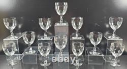 12 Fostoria Contour Clear Wine Glasses Set Vintage Elegant Curved Stems MCM Lot