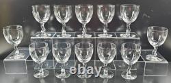 12 Fostoria Contour Clear Wine Glasses Set Vintage Elegant Curved Stems MCM Lot
