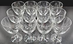 12 Fostoria Contour Clear Wine Glasses Set Vintage Elegant Curved Stems MCM Lot