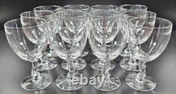 12 Fostoria Contour Clear Wine Glasses Set Vintage Elegant Curved Stems MCM Lot