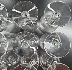 12 Fostoria Contour Clear Wine Glasses Set Vintage Elegant Curved Stems MCM Lot