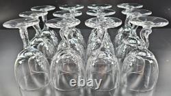 12 Fostoria Contour Clear Wine Glasses Set Vintage Elegant Curved Stems MCM Lot