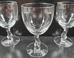 12 Fostoria Contour Clear Wine Glasses Set Vintage Elegant Curved Stems MCM Lot