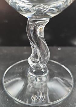 12 Fostoria Contour Clear Wine Glasses Set Vintage Elegant Curved Stems MCM Lot