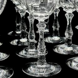 12 Fostoria Navarre Crystal Etched Water Wine Glasses Stemware7 3/4 Vintage AB2