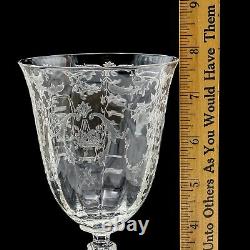 12 Fostoria Navarre Crystal Etched Water Wine Glasses Stemware7 3/4 Vintage AB2