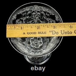 12 Fostoria Navarre Crystal Etched Water Wine Glasses Stemware7 3/4 Vintage AB2