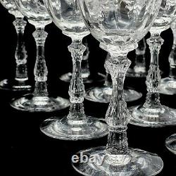 12 Fostoria Navarre Crystal Etched Water Wine Glasses Stemware7 3/4 Vintage AB2