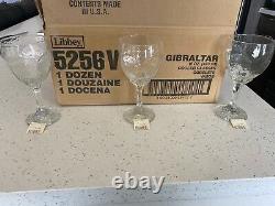 12 Libbey Vintage Crystal Goblet Wine Drinking Glasses Set Dozen Nos New In Box