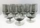 12 MCM Smoke Gray Water Wine Glasses 6 Vintage Clear Bulbous Stem USA Made Grey