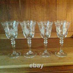 12 Mostly NWT or Unused Williams Sonoma Vintage Etched Glassware Wine Champagne