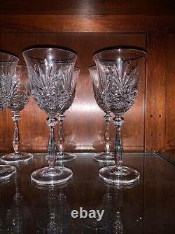 12 Noritake HAMPTON HALL 8 1/2 Water Goblet or Wine Cut Crystal Blown Glass