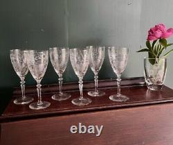 12 Pcs Vintage Goblet Set Liquor and Wine Glasses Etched Crystal